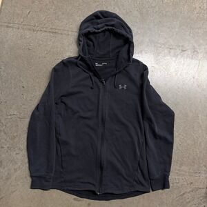 Under Armour Womens Black Full Zip Hoodie French Terry Loose Fit Small